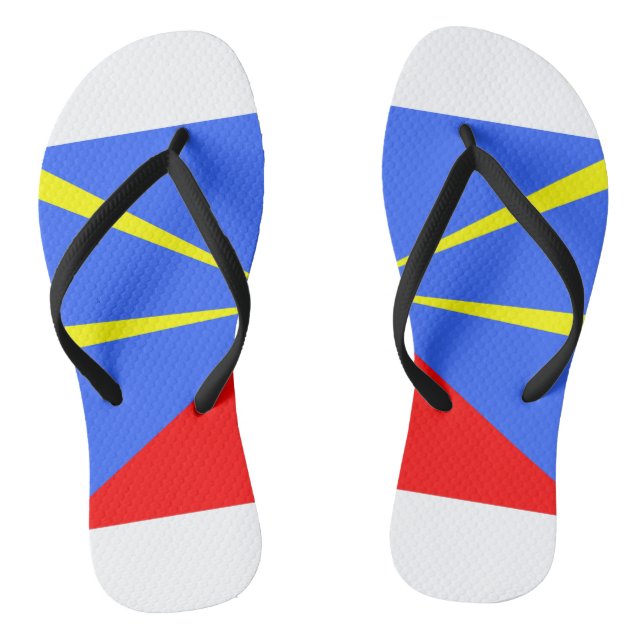 Chinelos Ile de la Réunion Drapeau 974 (Pé da cama)