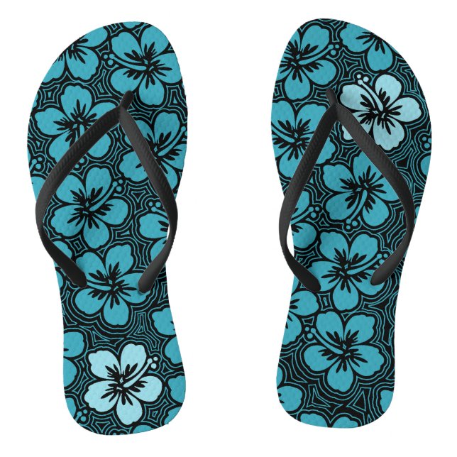Chinelos Ilha Floral Havaiana - Sotaque Hibiscus Pinstriped (Pé da cama)
