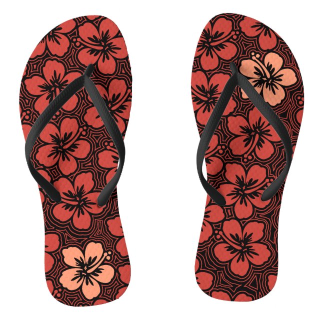 Chinelos Ilha Floral Havaiana - Sotaque Hibiscus Pinstriped (Pé da cama)