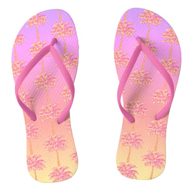 Chinelos Ilha Tropical Rosa, Árvore Sunset Palm (Pé da cama)