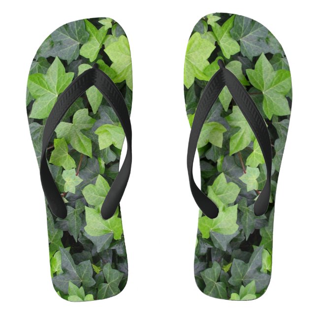 Chinelos Impressão de Botânica de Ivy Verde (Pé da cama)