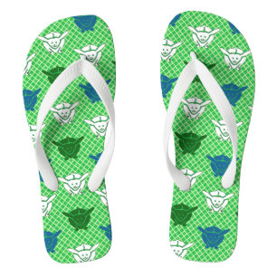 Chinelos Impressão de coelho japonês, verde, azul e branco