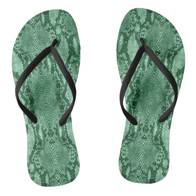Chinelos Impressão de Pele de Cobra Verde Claro (Pé da cama)
