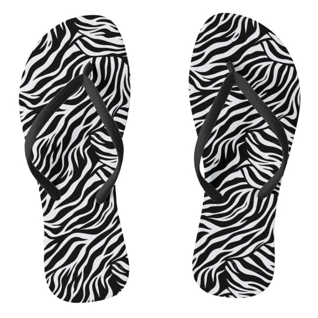Chinelos Impressão de Zebra Adulta (Pé da cama)