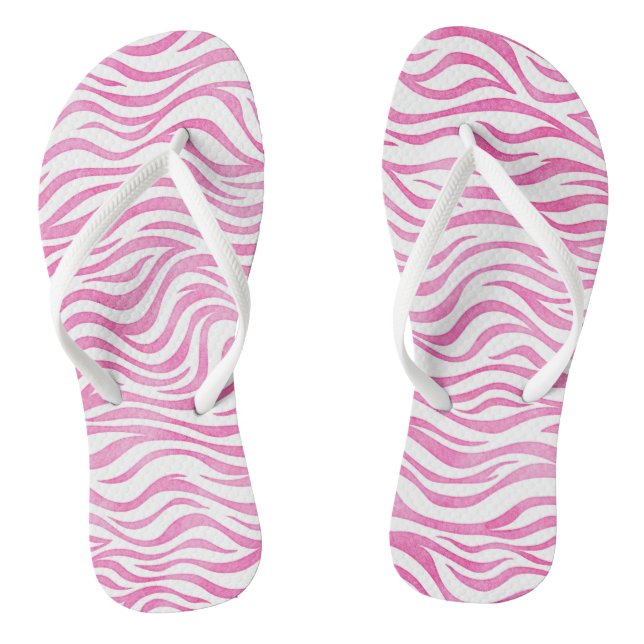 Chinelos Impressão de Zebra com Cor de Água Rosa Quente (Pé da cama)