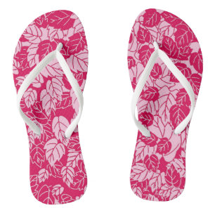 Chinelos Impressão, Fuchsia e Rosas claro japonesas