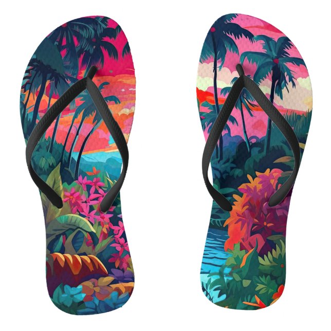 Chinelos Impressão havaiano (Pé da cama)