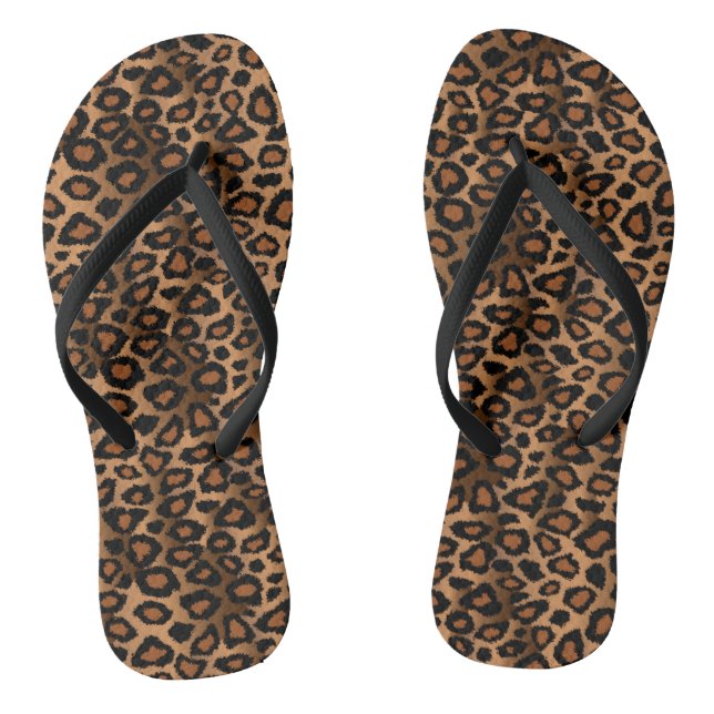 Chinelos Impressão Leopardo Castanho (Pé da cama)