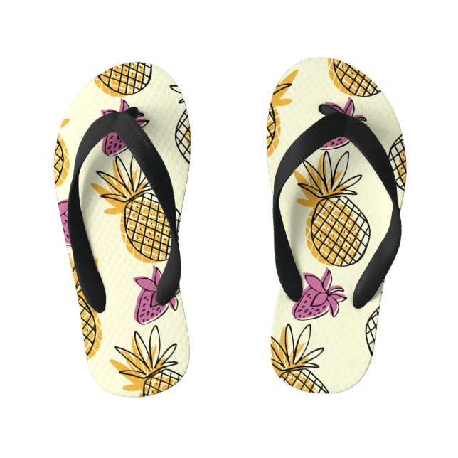 Chinelos Infantis Abacaxi, design de têxteis para a colheita de mora (Pé da cama)