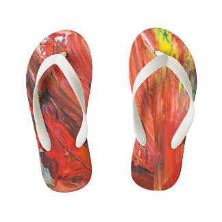 Chinelos Infantis Abstract Vertical Gesture in Red