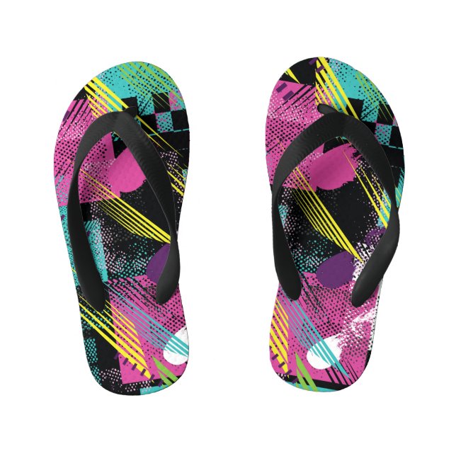 Chinelos Infantis Abstrato sem problemas, moda para meninos, colorid (Pé da cama)