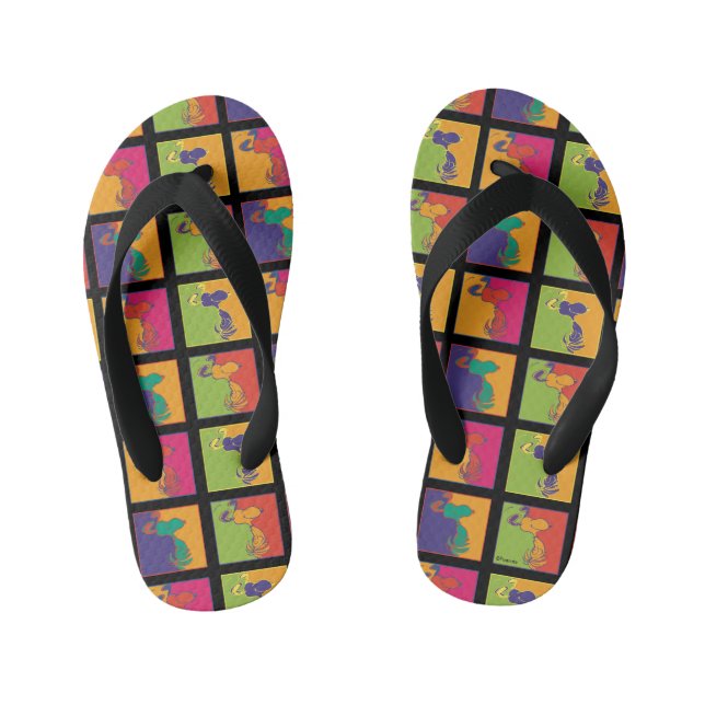 Chinelos Infantis Amendoins | Esnoopia de Pop de Arte Moderna (Pé da cama)