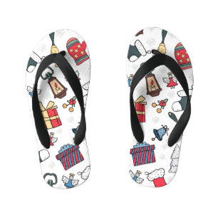 Chinelos Infantis Ano Novo: Padrão de Natal.