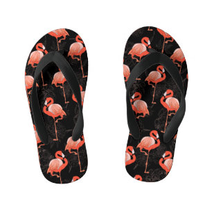 Chinelos Infantis Aves Flamingos: Design de têxteis de vindima