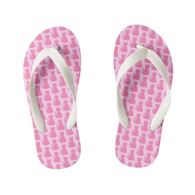 Chinelos Infantis Bonito Gato De Bebê Rosa Patterado (Pé da cama)