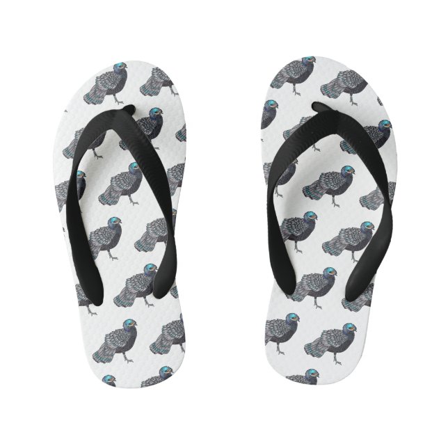 Chinelos Infantis Bornean peacock-pheasant bird cartoon illustration (Pé da cama)