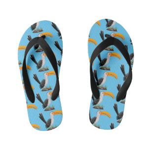 Chinelos Infantis Bucero-de-bico-amarelo engraçado estilo desenho an