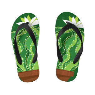 Chinelos Infantis Cacto verde: motif abstrato natural.