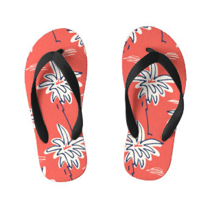 Chinelos Infantis Camisa de praia havaiana, padrão de palma de rabis