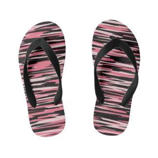 Chinelos Infantis camo alongado rosa e preto