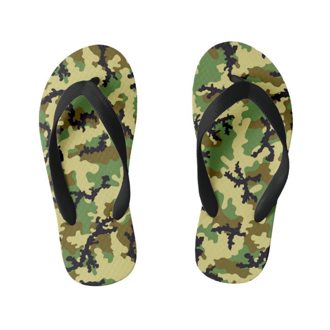 Chinelos Infantis Camuflagem florestal (Pé da cama)
