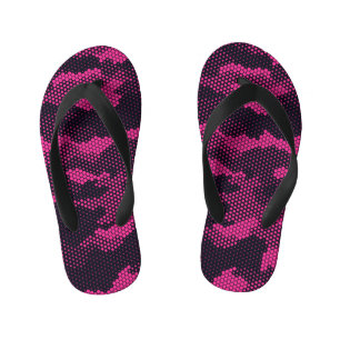 Chinelos Infantis Camuflagem hexagonal, textura militar de fundo