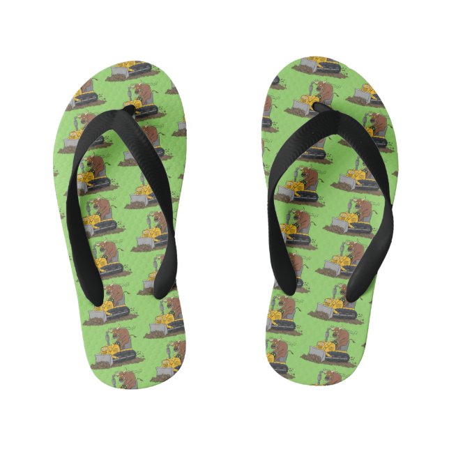 Chinelos Infantis Cartoon buldozer engraçado (Pé da cama)