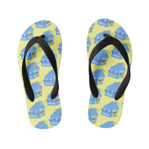 Chinelos Infantis Cartoon de cartonagem de leite feliz e bonito