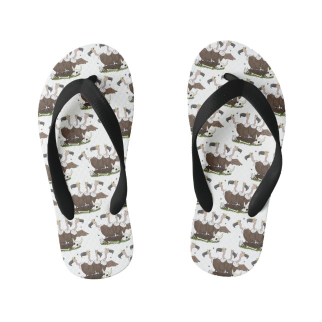 Chinelos Infantis Cartoon humorístico para abutres engraçados (Pé da cama)