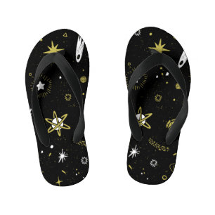 Chinelos Infantis Céu noturno: padrão cosmico perfeito.