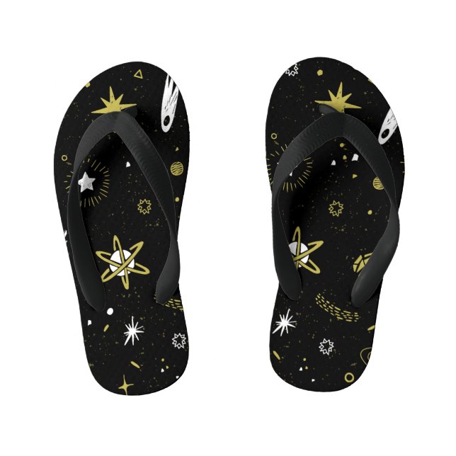 Chinelos Infantis Céu noturno: padrão cosmico perfeito. (Pé da cama)