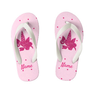 Chinelos Infantis Cinza de sol fofo cor-de-rosa-Unicorn