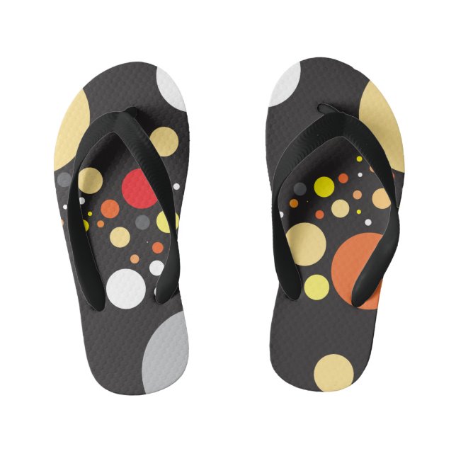 Chinelos Infantis Círculos de Dimensões Aleatórias Espalhadas Livrem (Pé da cama)