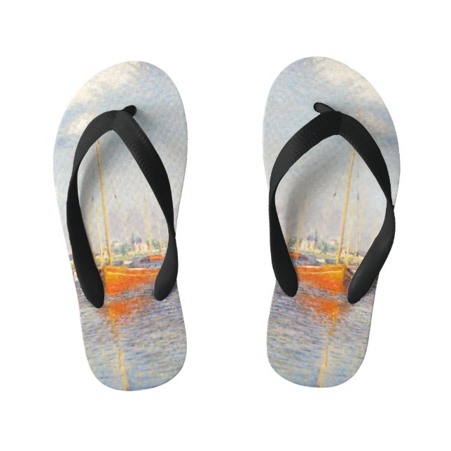 Chinelos Infantis Claude Monet. Red Boats, Argentina (Pé da cama)