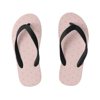 Chinelos Infantis Corações Cor-de-Rosa Pastel Adoráveis