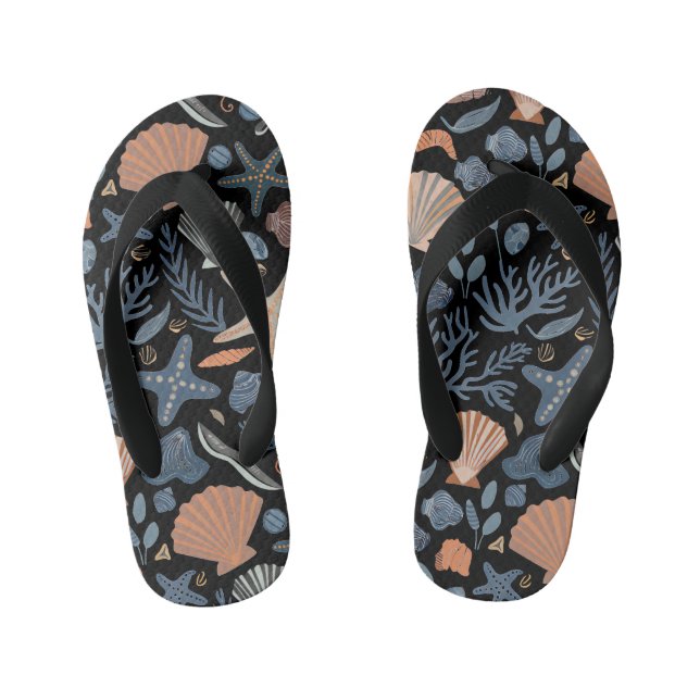 Chinelos Infantis Coral de Cadeias de Cadeias (Pé da cama)