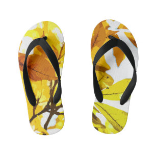 Chinelos Infantis Cores do outono, folhas