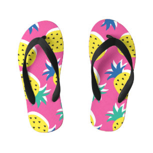 Chinelos Infantis Cores Loucas De Abacaxi: Pop-Arte Infantil.