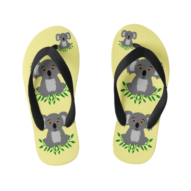 Chinelos Infantis Cute koala com crianças eucaliptas (Pé da cama)