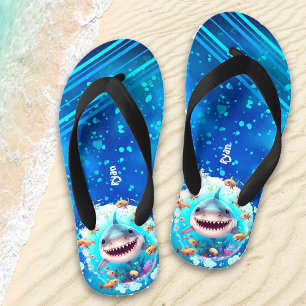 Chinelos Infantis Cute Shark Personalised Boys'