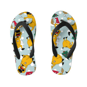 Chinelos Infantis Deer Festivo: Design do Padrão de Natal