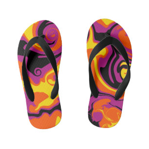 Chinelos Infantis Derramar - Laranja, Preto, Rosa e Amarelo