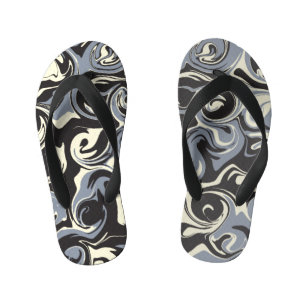 Chinelos Infantis Derramar - Preto, Cinza e Creme