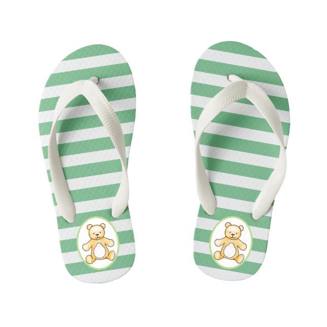 Chinelos Infantis Desenho de ursinho de pelúcia-safra (Pé da cama)