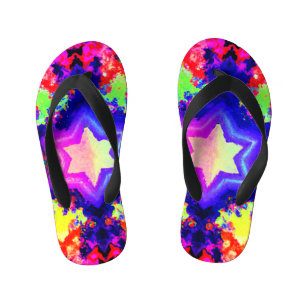 Chinelos Infantis Design de Padrão Colorido Moderno