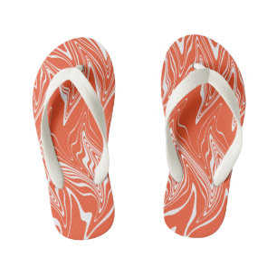Chinelos Infantis Distorcido - Laranja e Branco