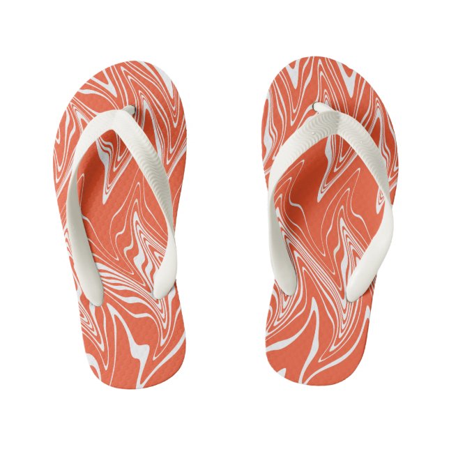 Chinelos Infantis Distorcido - Laranja e Branco  (Pé da cama)