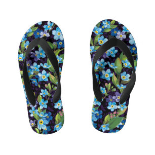 Chinelos Infantis Elegance Forget-Me-Not Floral Patterno