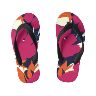 Chinelos Infantis elegância floral: padrão abstrato