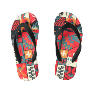 Chinelos Infantis Elegância medieval: Design de padrão sem costura